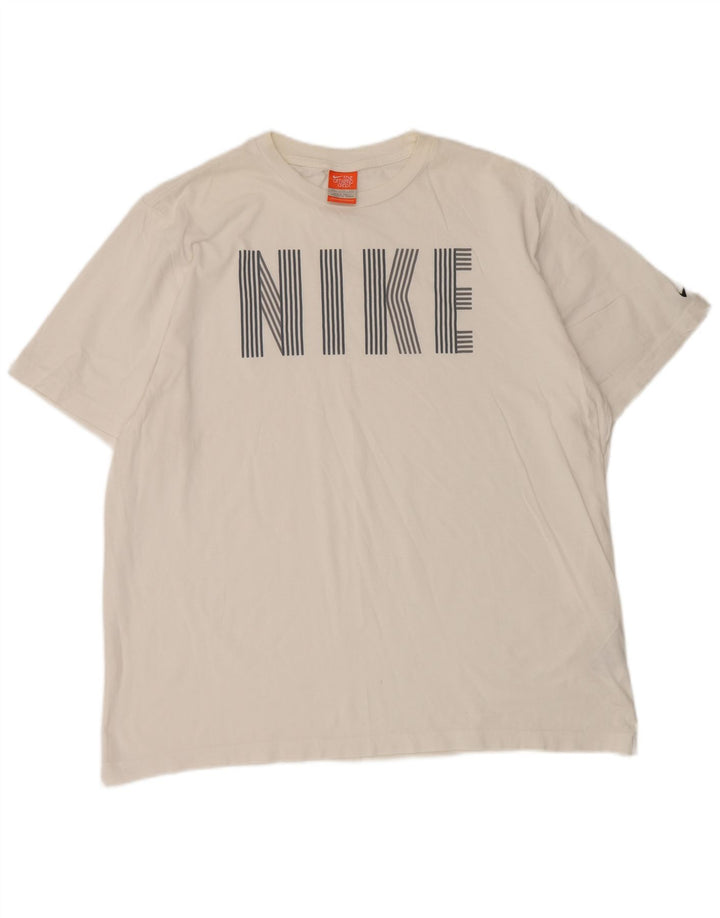 NIKE Mens Graphic T-Shirt Top 2XL White Cotton
