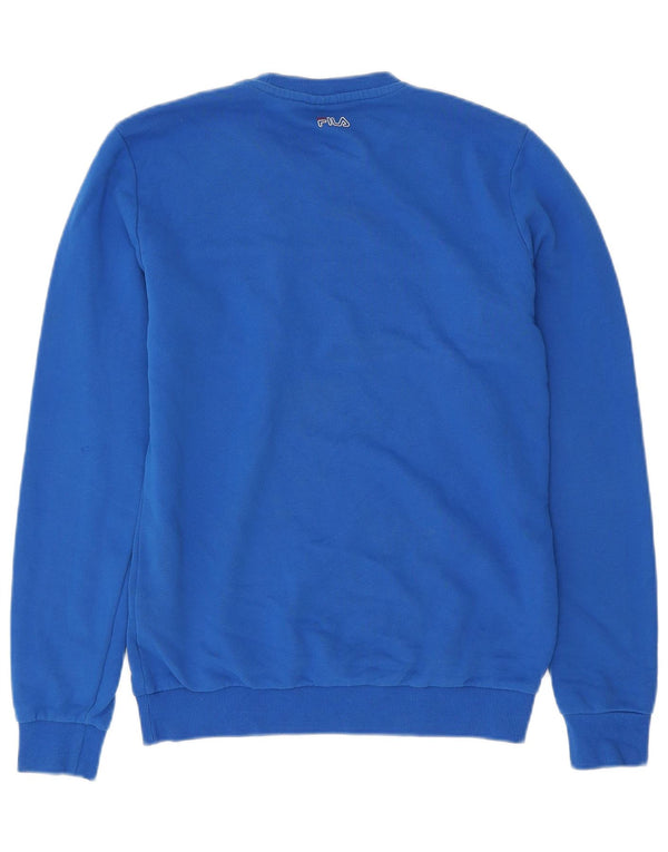 FILA Herre grafisk sweatshirt Jumper Medium Blue Colourblock Bomuld