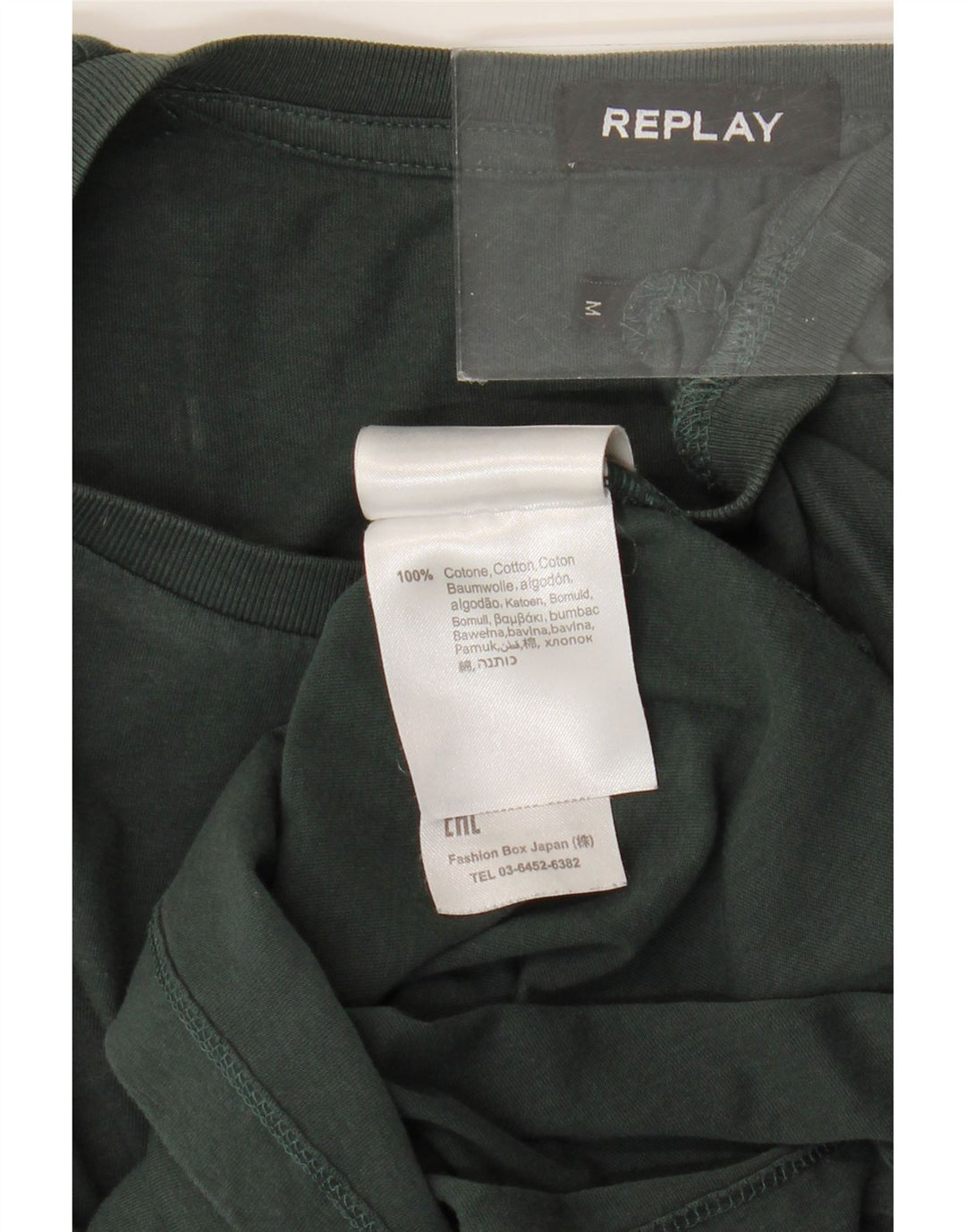 Replay Herre T-Shirt Top Medium Grøn Bomuld