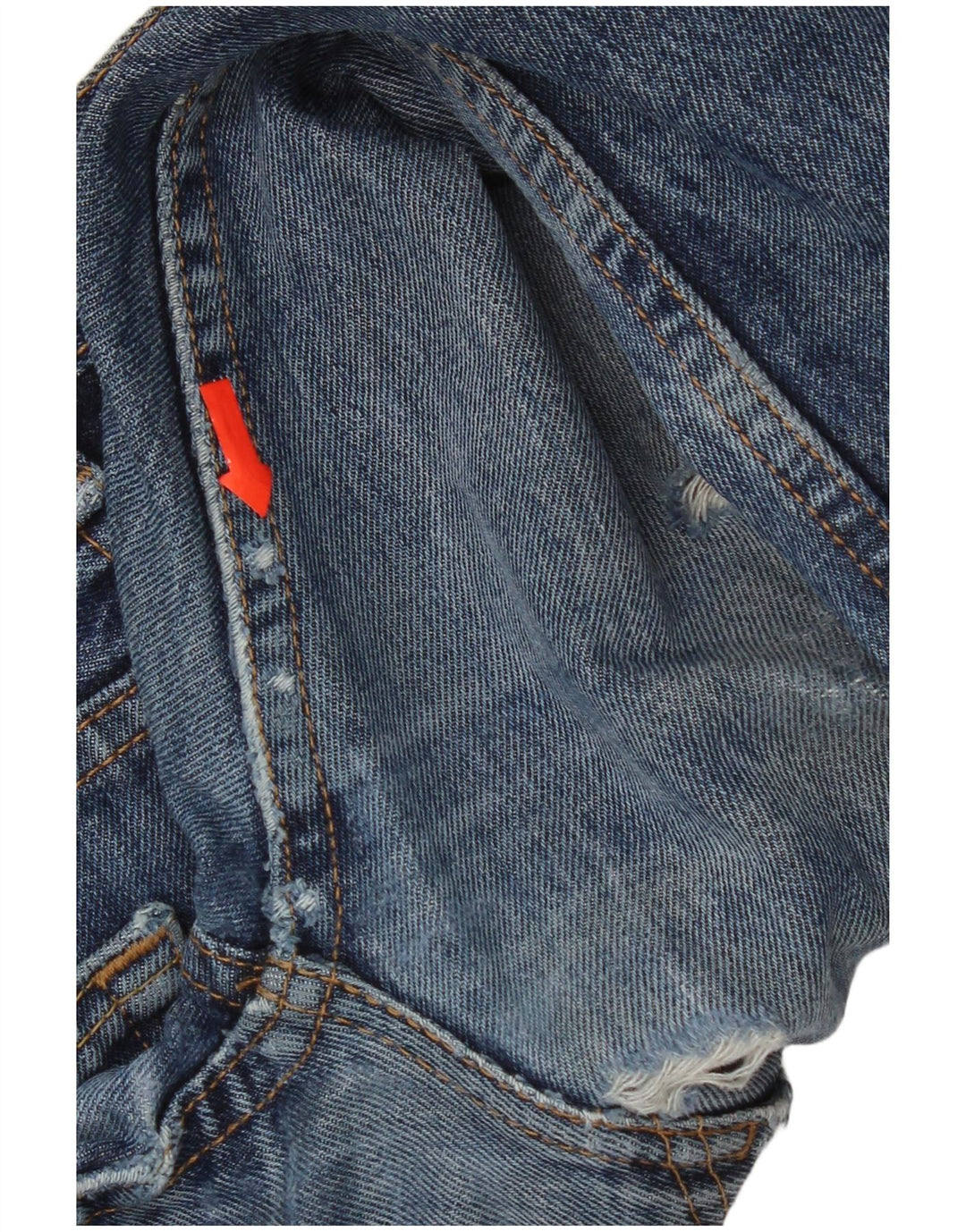 Levi's Herre 505 Distressed Straight Jeans W33 L30 Blå Bomuld