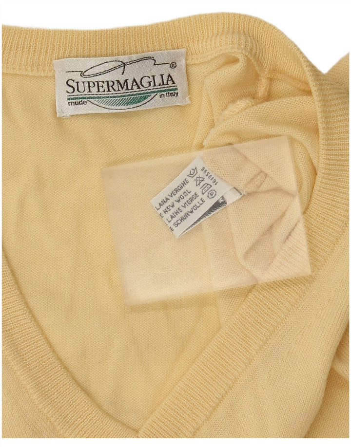 Supermaglia Herre V-hals sweater Medium Gul Uld