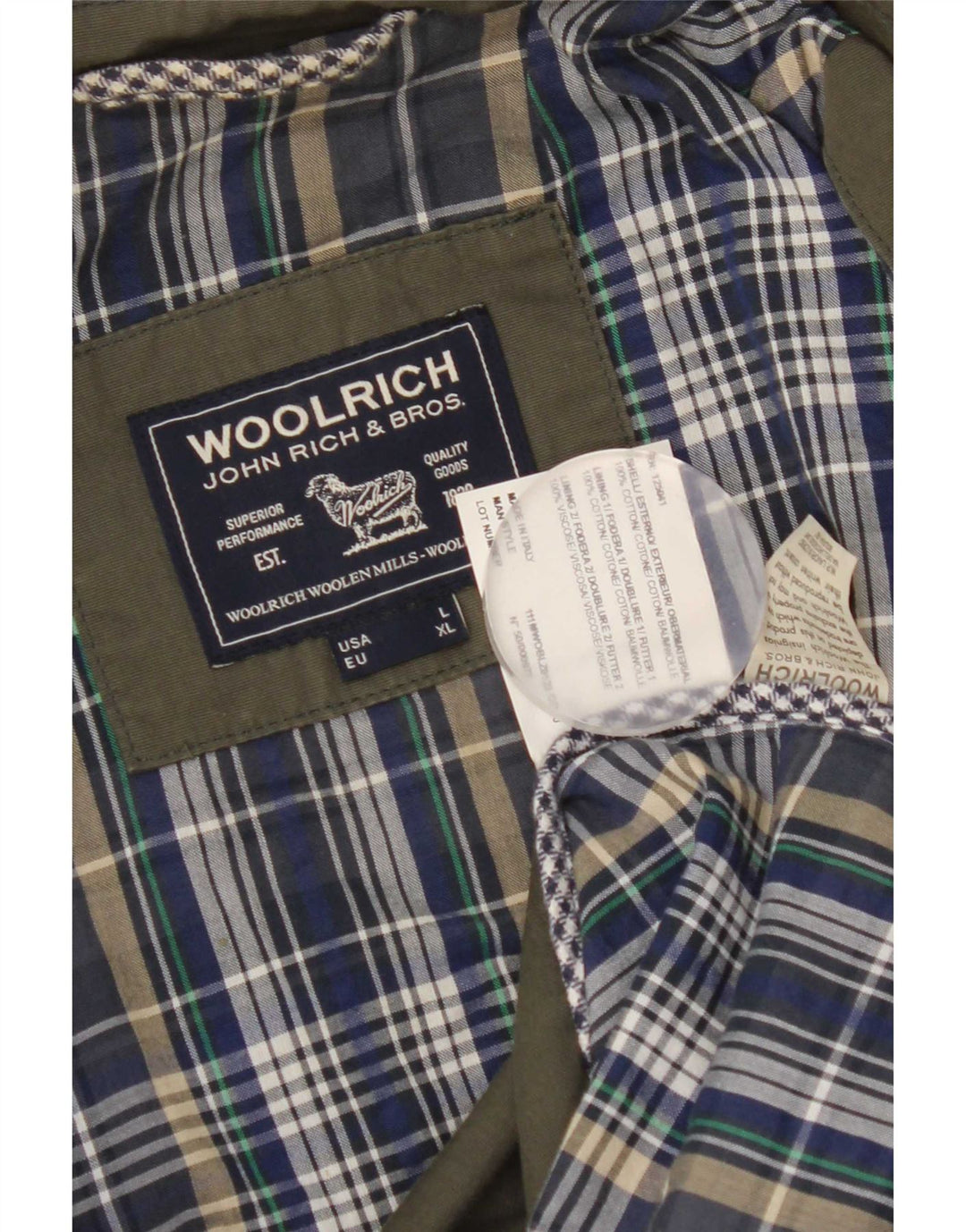 Woolrich Herre Utility Jacket UK 40 Large Green Cotton
