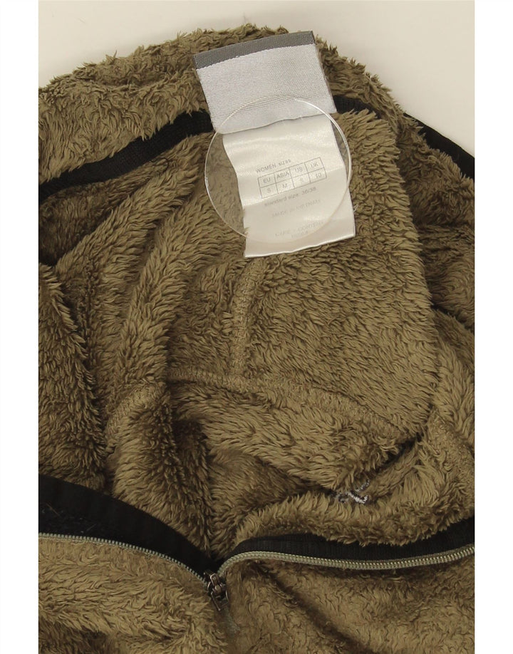 Jack Wolfskin Dame lynlås hals Fleece Jumper UK 10 Small Khaki Polyester