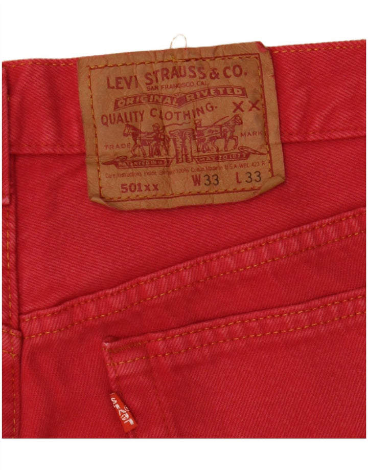 Levi's Herre 501 Straight Jeans W33 L27 Rød