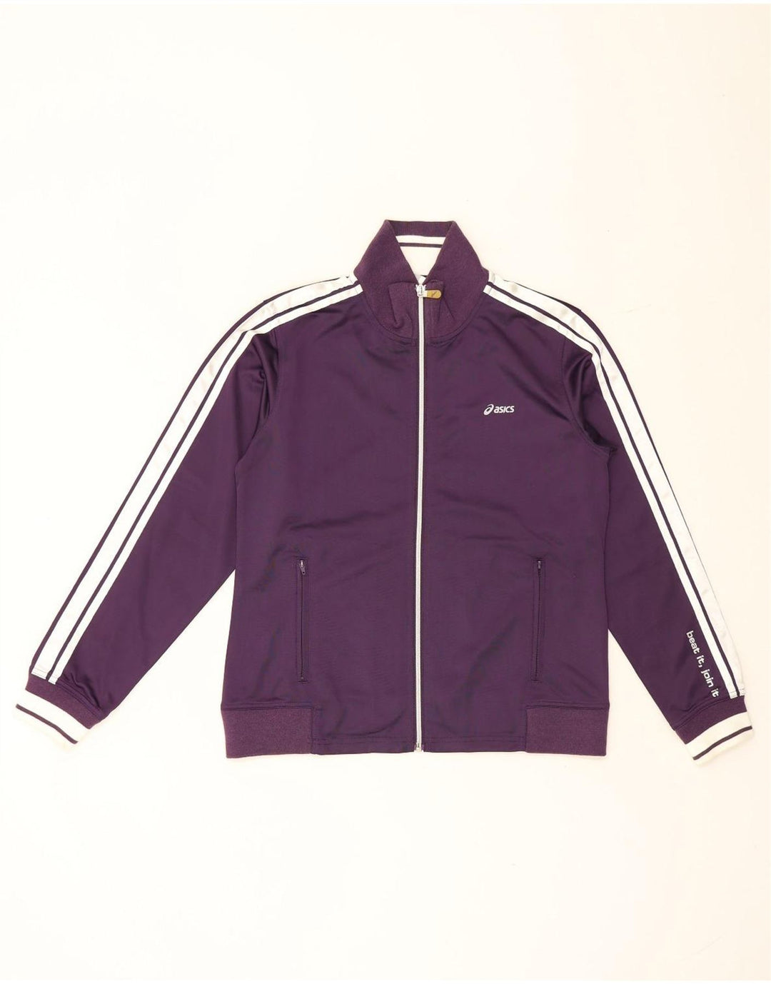 Asics træningsdragt topjakke til kvinder UK 14 Stor lilla Colourblock Polyester