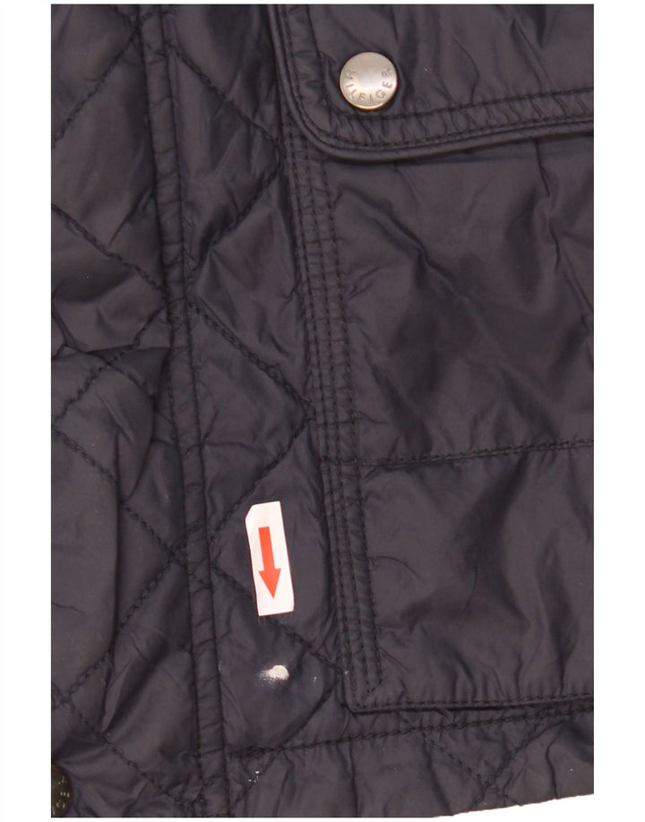 Tommy Hilfiger Herre Quiltet Jakke UK 42 XL Navy Blue Nylon