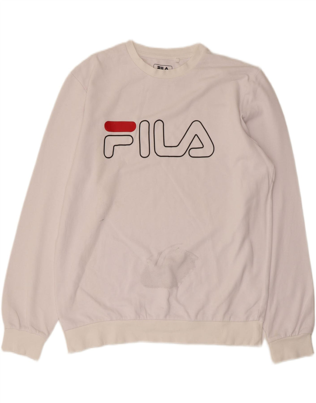 FILA Herre grafisk sweatshirt jumper stor hvid bomuld