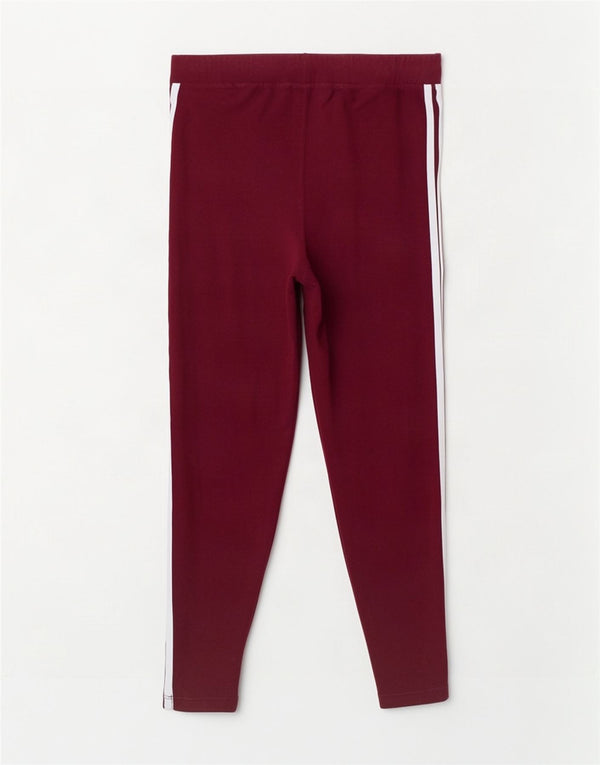 Adidas Dame Leggings UK 16 Large Bourgogne Bomuld