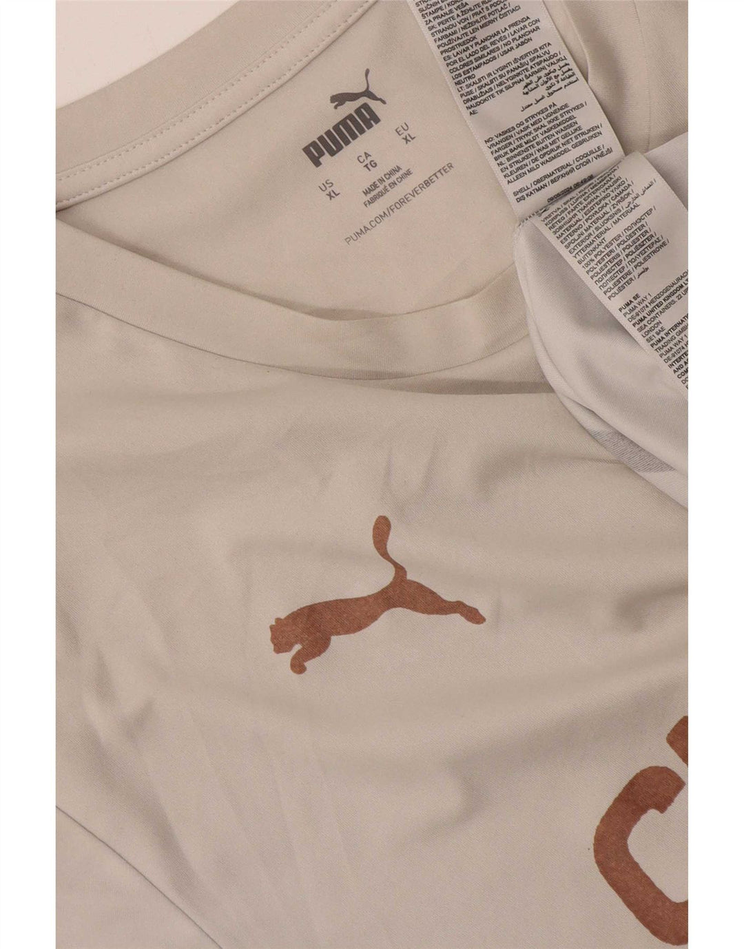 Puma Herre Grafisk T-Shirt Top XL Hvid Polyester