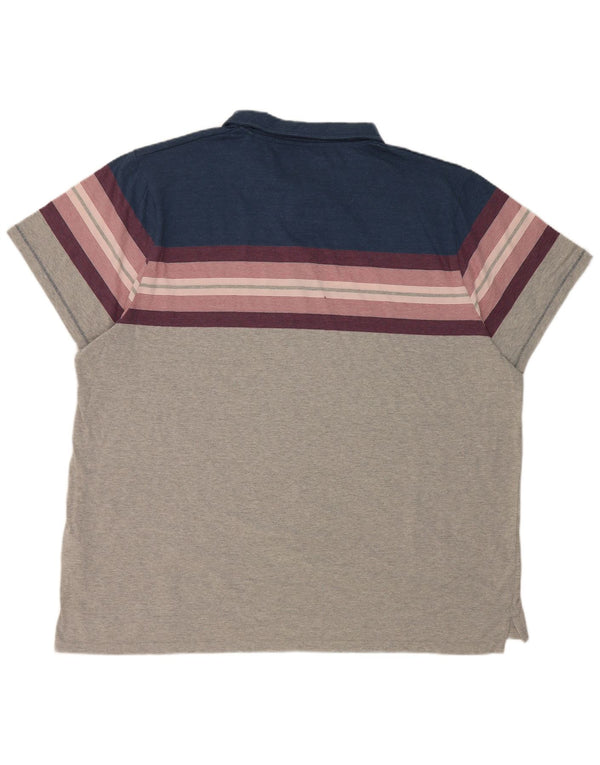 Weird Fish Herre Kortærmet Polo Shirt 4XL Grå Colourblock Bomuld