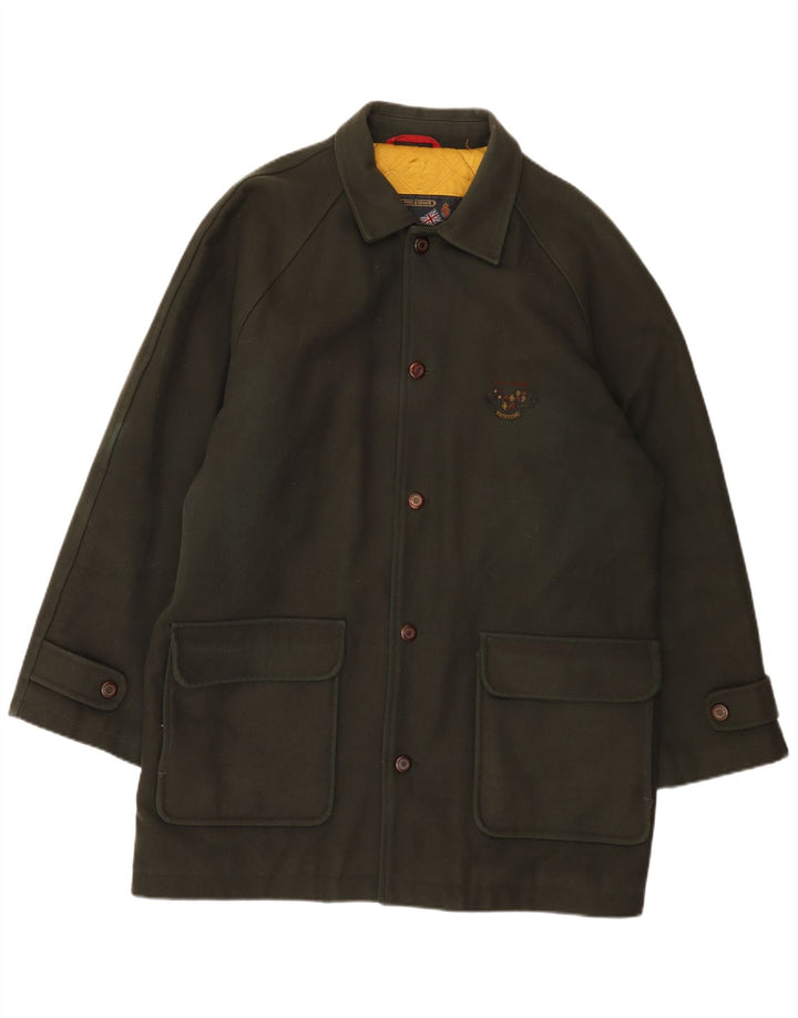 Paul & Shark Herre Overfrakke UK 42 XL Khaki Wool