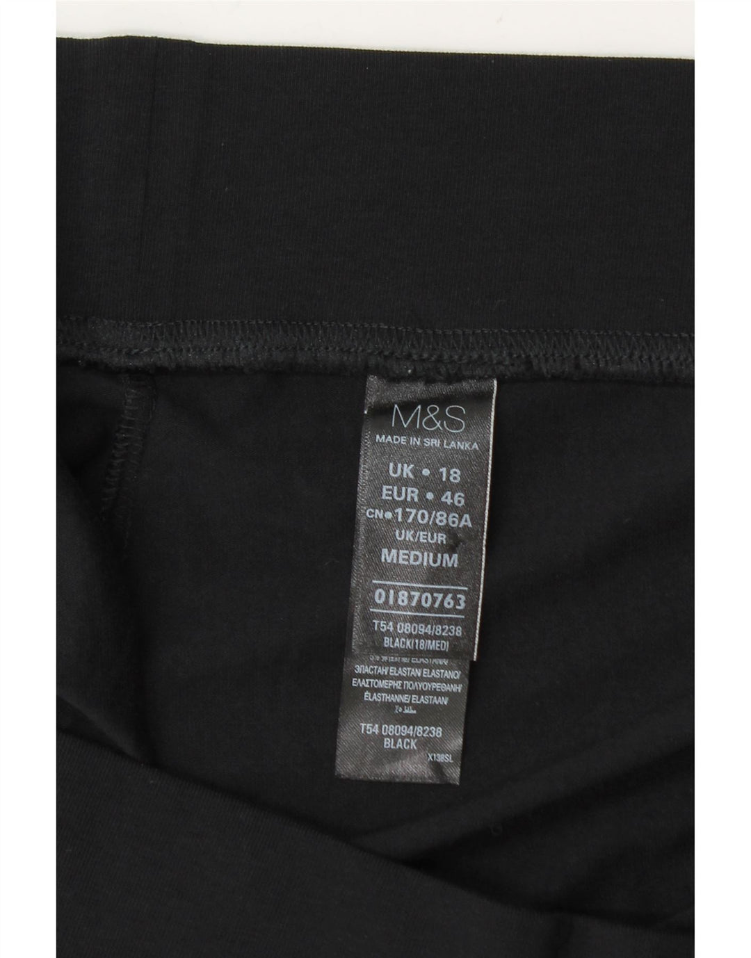 Marks & Spencer Dame Leggings UK 18 XL Sort Bomuld