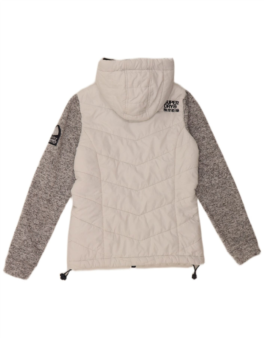 Superdry Polstret hættejakke til kvinder UK 8 Lille hvid farveblok