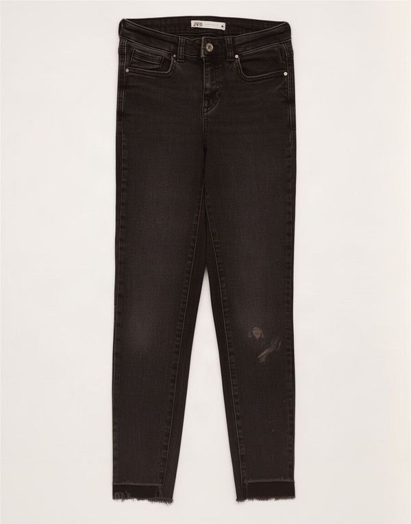 Zara Womens Crop Skinny Jeans EU 38 Small W28 L26 Black