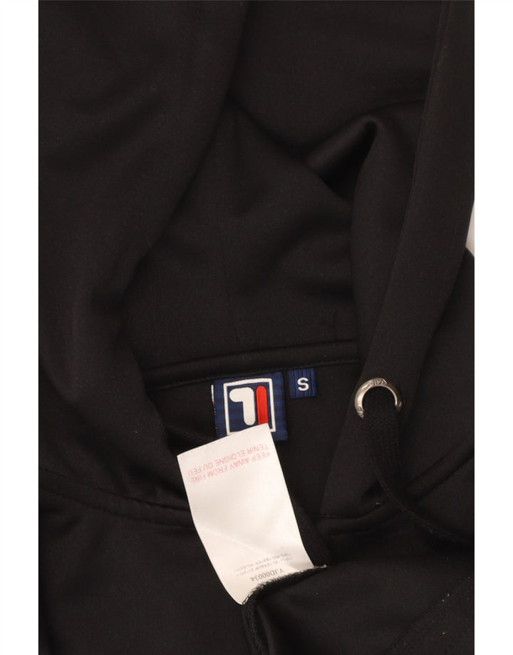 FILA Mens Graphic Zip Hoodie Sweater Small Black Polyester
