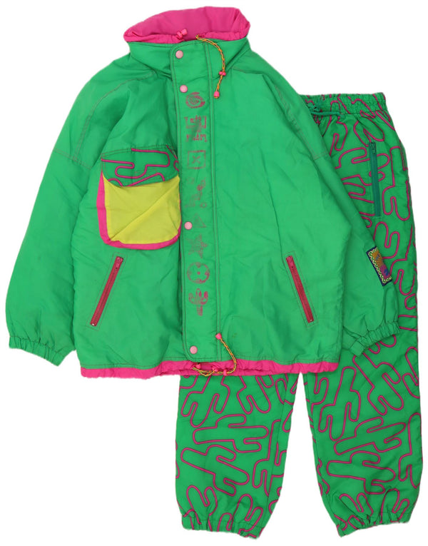 Vintage Mexicansk Ski fuld træningsdragt Medium Grøn Geometrisk Sport