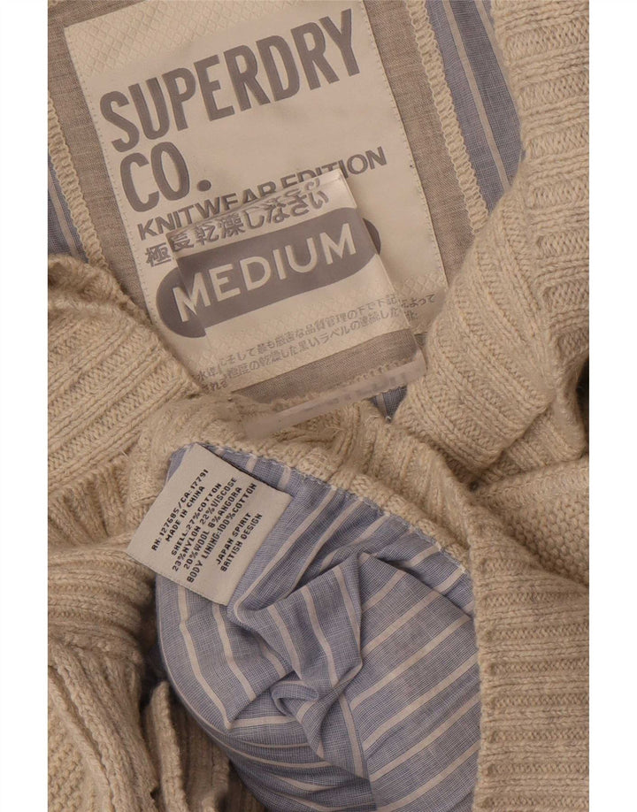 Superdry Herre cardigan sweater Medium Beige Bomuld