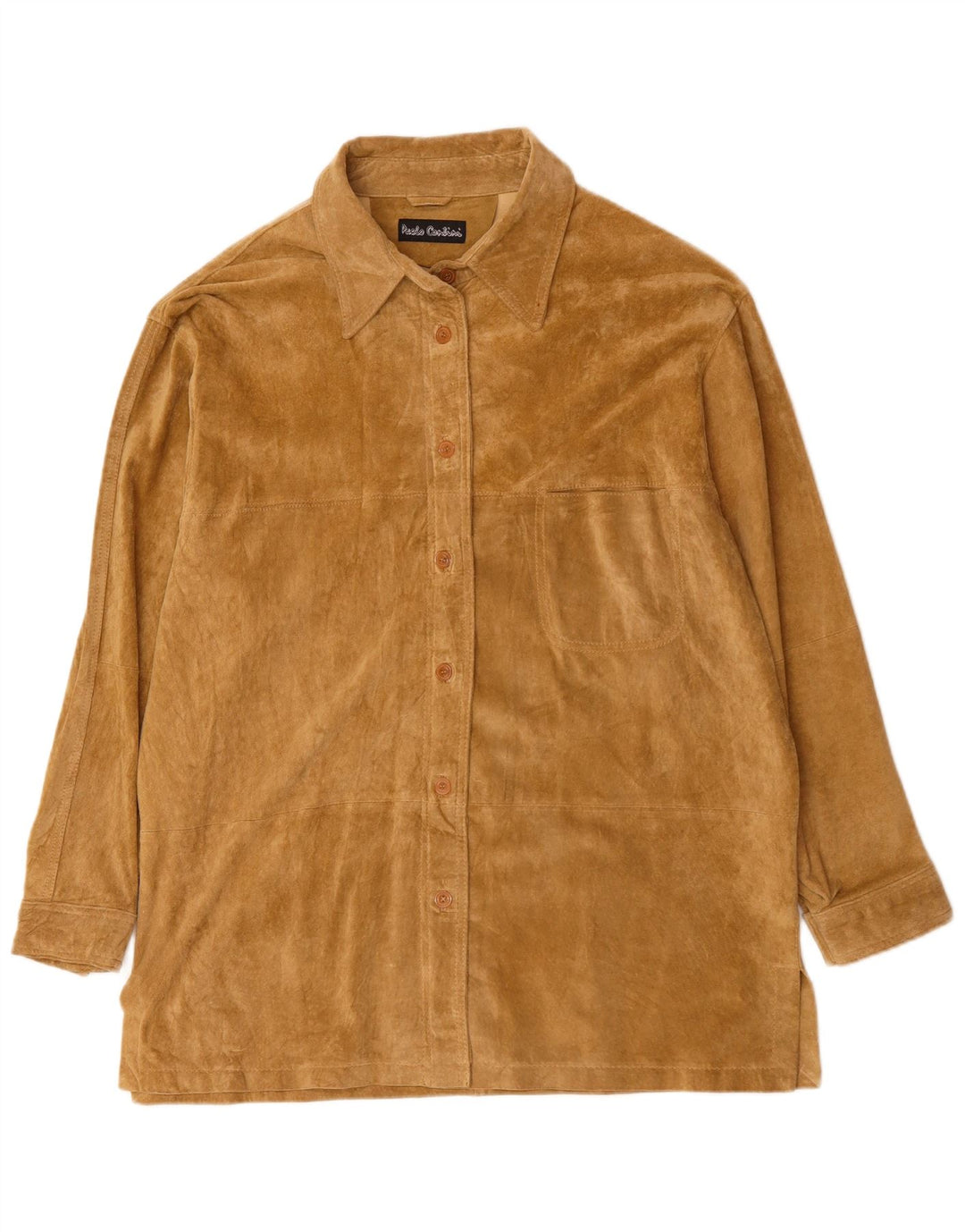 PAOLO CONTINI Dame Ruskindsskjorte EU 44 XL Beige