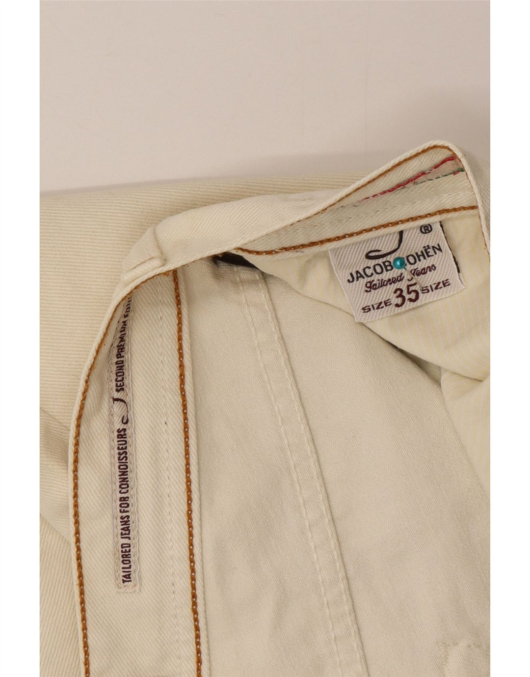 Jacob Cohen Herre Straight Jeans W35 L34 Beige Bomuld