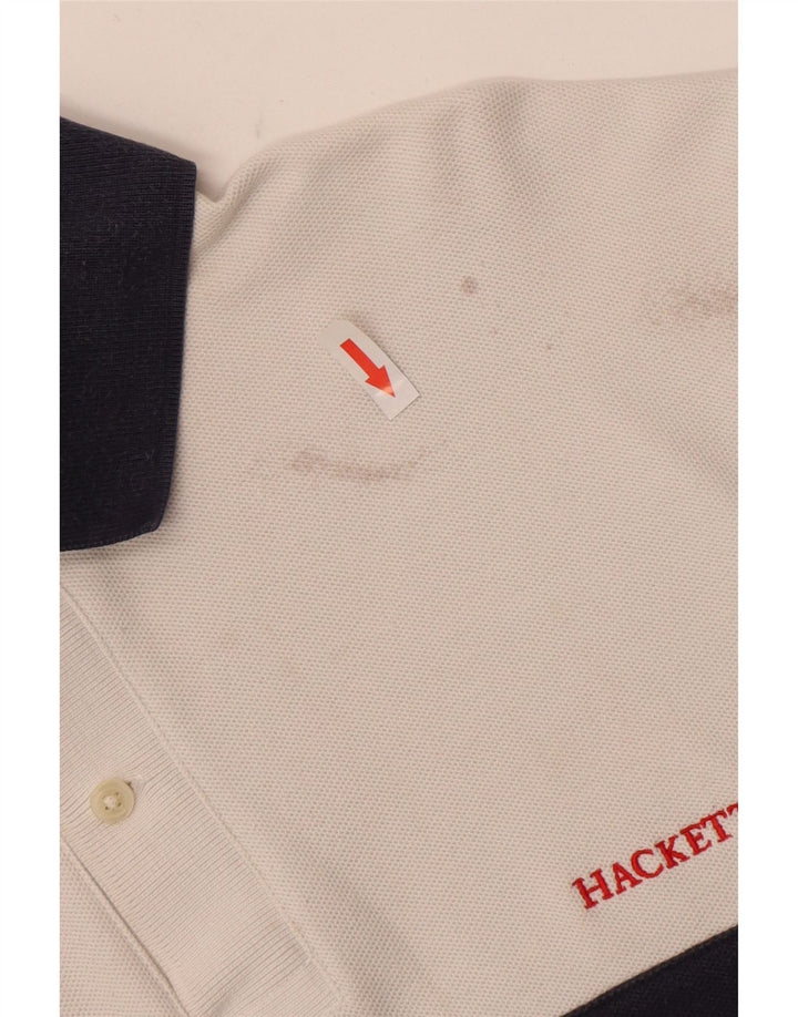 Hackett Herre Rugby Polo Shirt Medium White Colourblock Bomuld