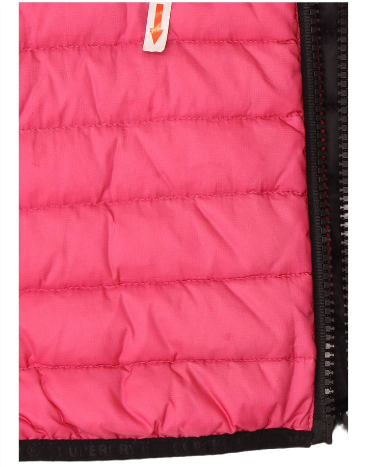 Superdry Polstret hættejakke til kvinder UK 10 Small Pink Nylon