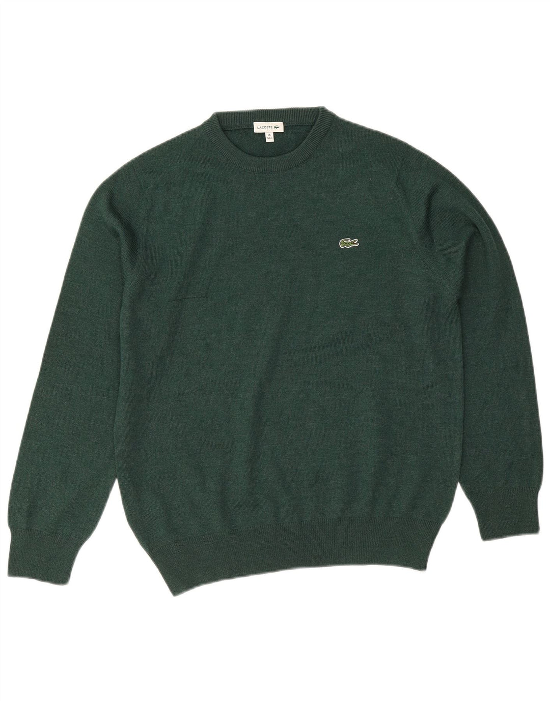 Lacoste drenge sweater med rund hals 13-14 år grøn uld