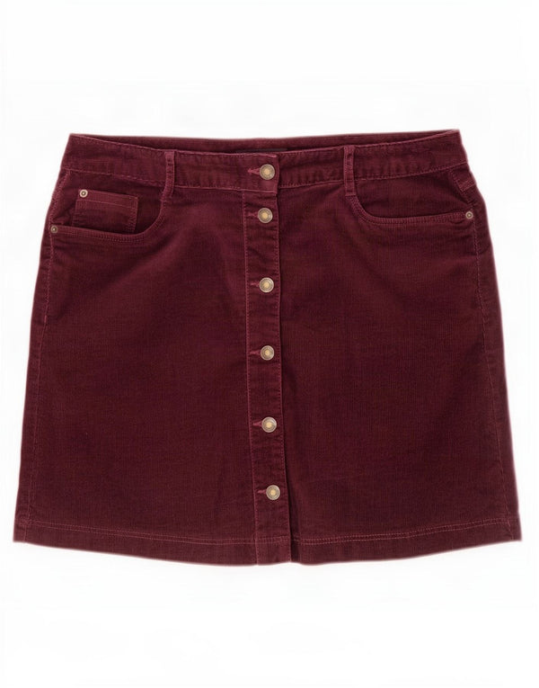 Marks & Spencer Dame Mini Corduroy Nederdel UK 14 Large W34 Purple Bomuld