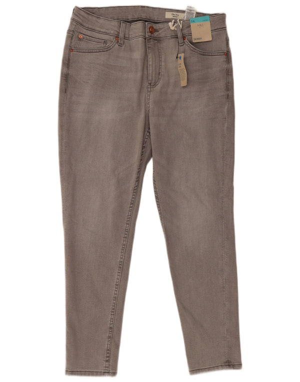Marks & Spencer Dame The Ivy Skinny Jeans UK 14 Large W32 L26 Grå Bomuld