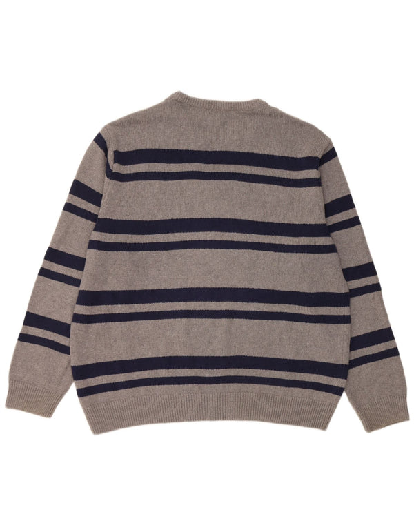 Chaps Herre rund hals sweater 2XL grå stribet bomuld
