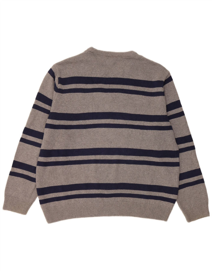Chaps Herre rund hals sweater 2XL grå stribet bomuld