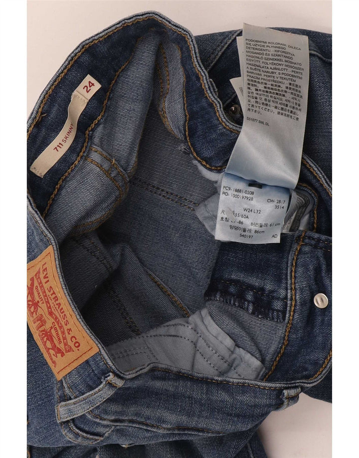 Levi's Dame 711 Skinny Jeans W24 L32 Blå Bomuld