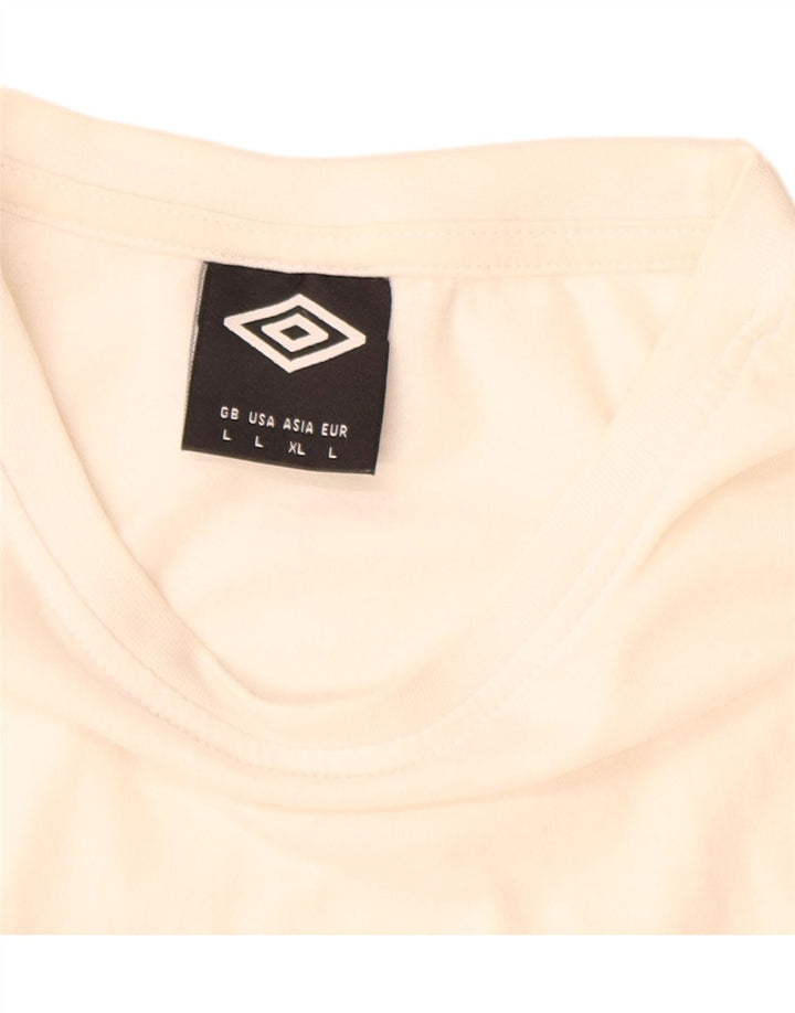UMBRO Herre T-Shirt Top Stor Hvid Bomuld