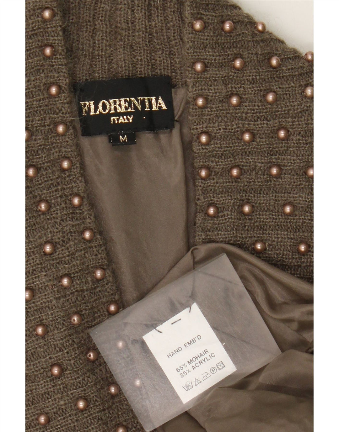 FLORENTIA Dame oversized cardigan sweater UK 14 Medium Brown Spotted