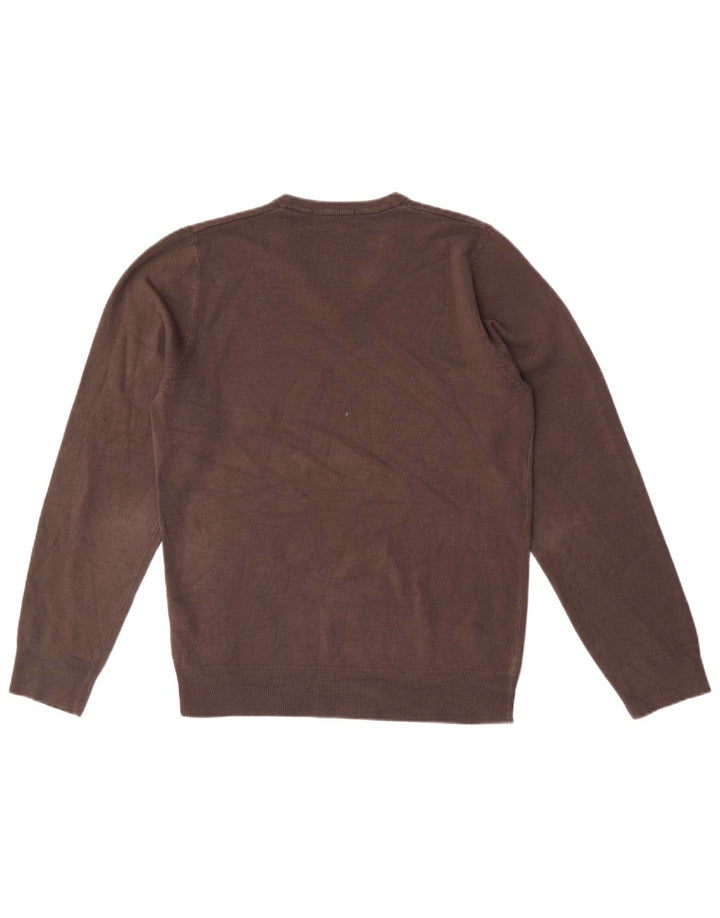 Marks & Spencer Herre Blue Harbor V-hals sweater lille brun akryl