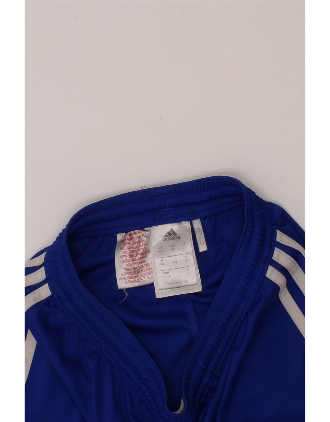 ADIDAS Boys Climalite Sport Shorts 7-8 Years Blue Colourblock Polyester