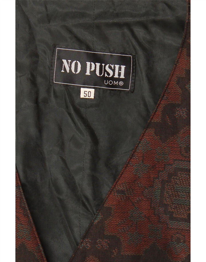 Vintage herrevest IT 50 Medium Brun Ikat Polyester