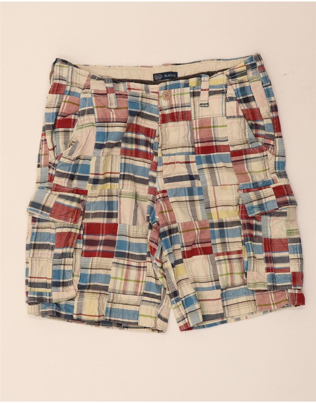 Playlife Herre Cargo Shorts IT 50 Large W36 Flerfarvet ternet bomuld