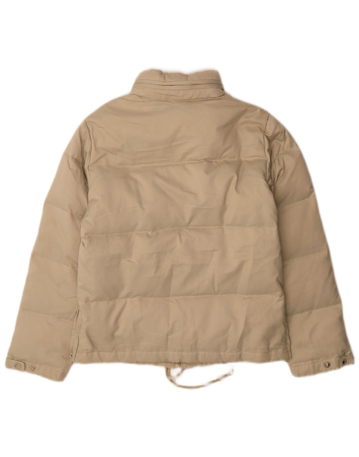 Zara Polstret hættejakke til kvinder EU 38 Lille beige polyester