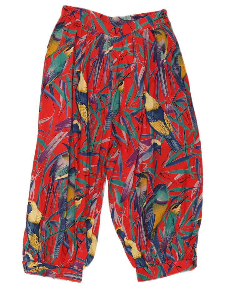 VINTAGE Capri Harem Bukser til kvinder W24 L17 rødt dyreprint