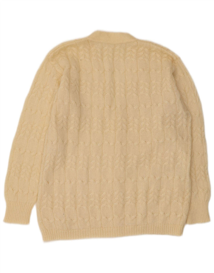 VINTAGE Dame Cardigan Sweater UK 16 Large Beige
