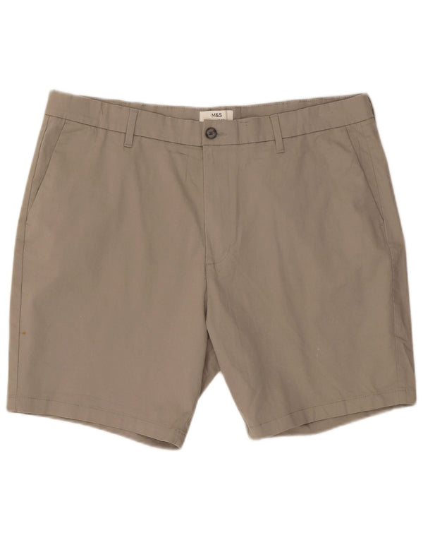 Marks & Spencer Mens Regular Fit Chino Shorts 2XL W42 Beige Cotton