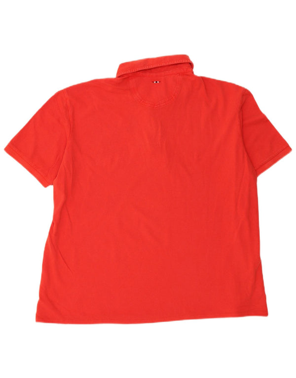 Napapijri Mens Polo Shirt 3XL Red Cotton