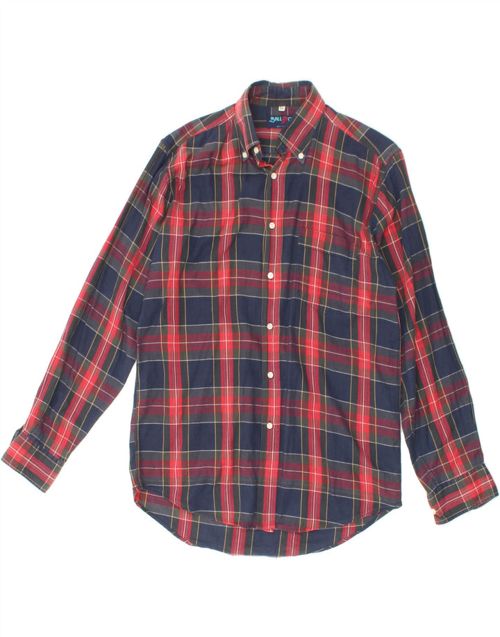 BALLOON Mens Flannel Shirt Size 39 15 1/2 Medium Red Check Vintage Balloon and Second-Hand Balloon from Messina Hembry 