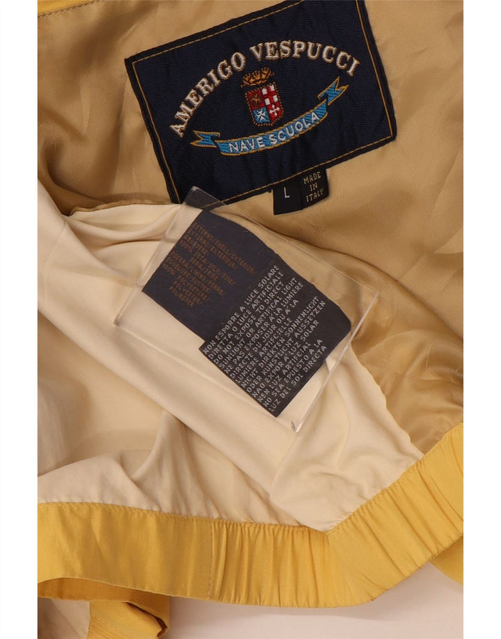 Amerigo Vespucci Herre Bomber Jacket UK 40 Large Yellow Silk