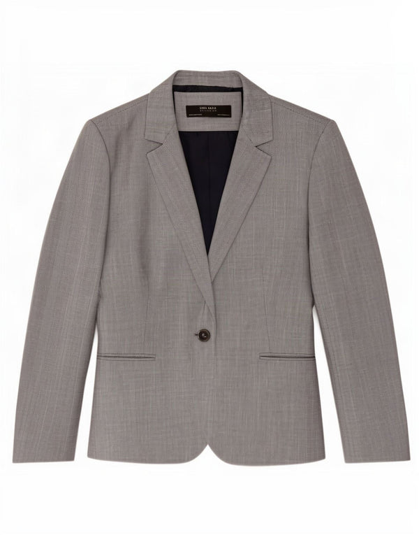 Zara Dame 1-knaps blazerjakke EU 44 XL Grå Polyester