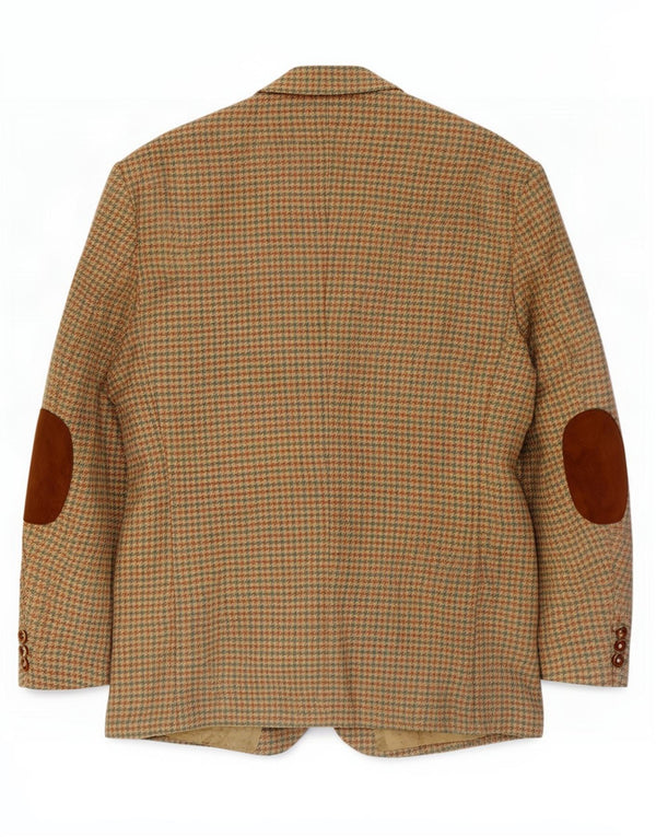 Vintage blazerjakke til mænd med 2 knapper IT 52 XL Grøn Houndstooth Uld