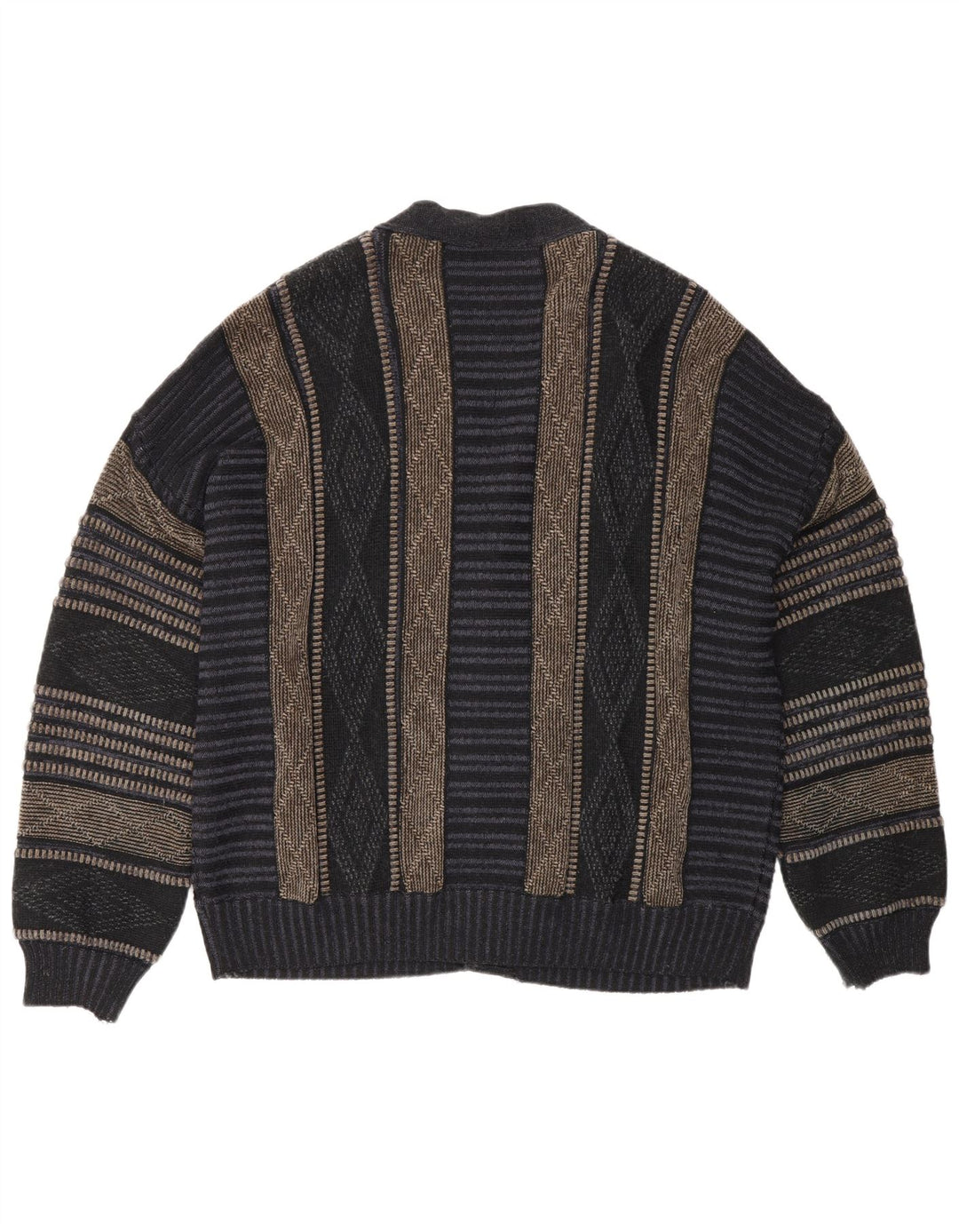 Fiume Herre cardigan sweater IT 50 Medium Marineblå Argyle/Diamant Akryl