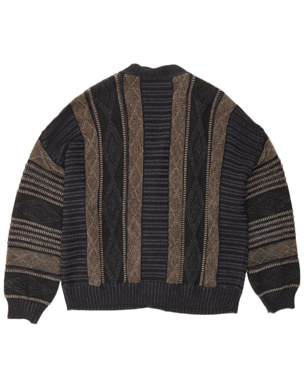 Fiume Herre cardigan sweater IT 50 Medium Marineblå Argyle/Diamant Akryl