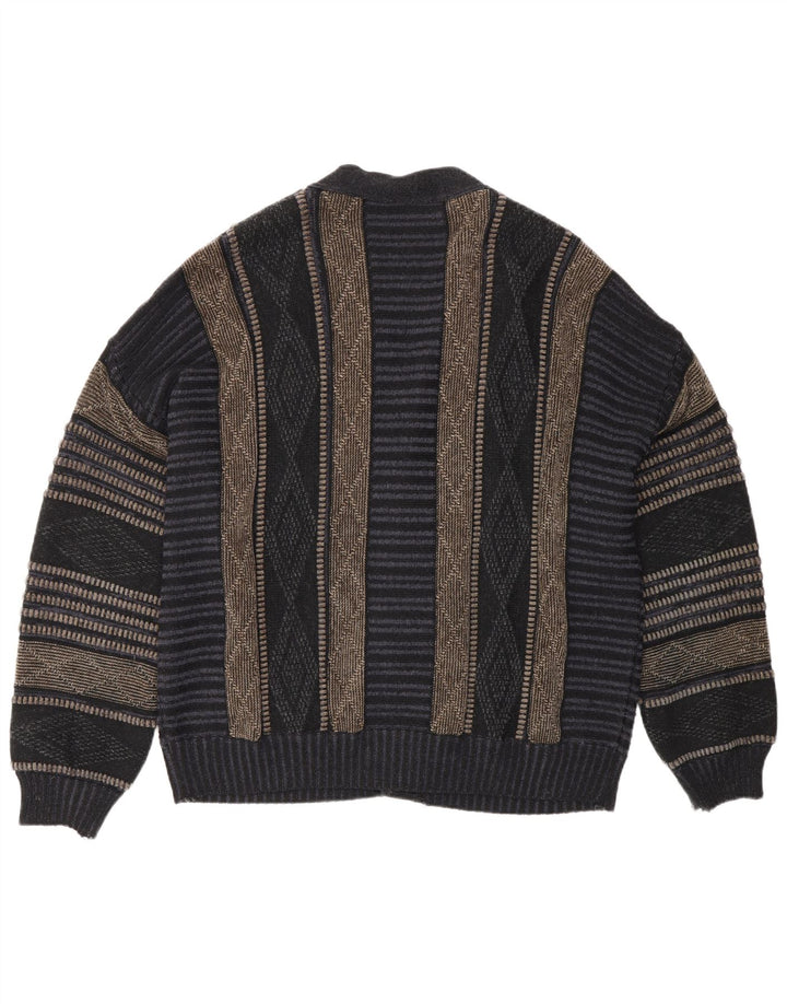 Fiume Herre cardigan sweater IT 50 Medium Marineblå Argyle/Diamant Akryl