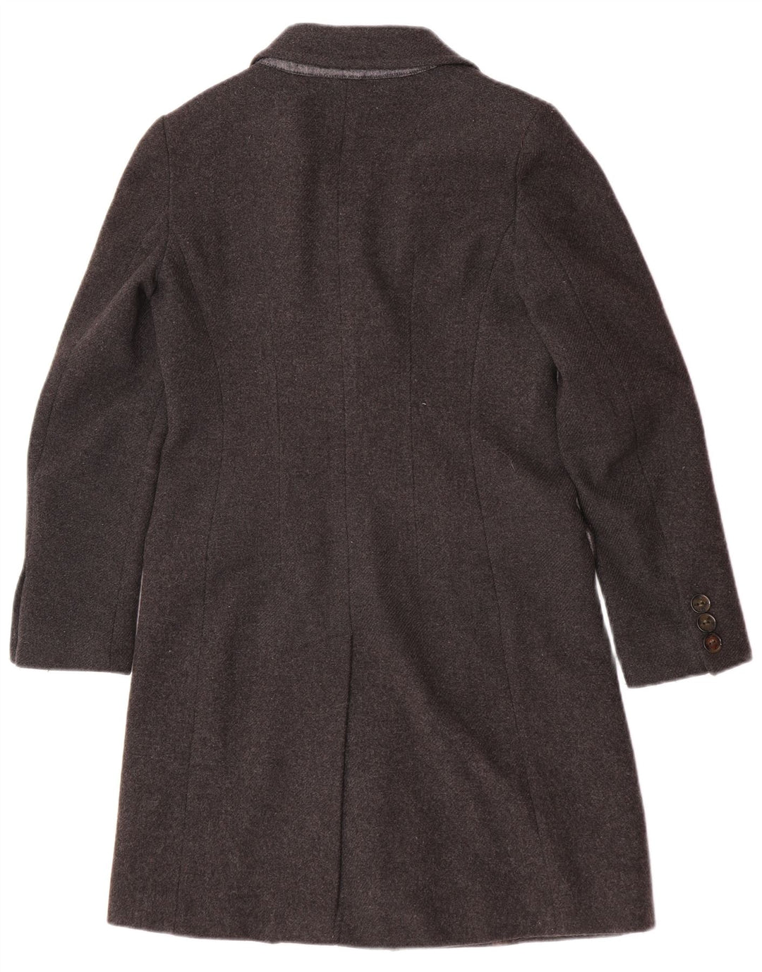 Max Mara Dame Overfrakke UK 8 Lille Grå Uld